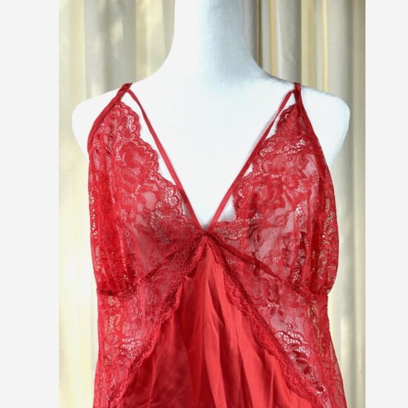 Fox & Royal Lace Chemise Size 18 Burnt Coral Slinky Nightgown NWT - Picture 3 of 13
